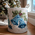 Festive Chimes Quilted Laundry Basket - Fabric Laundry Hamper - Housewarming Gift for Mom