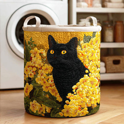 Mystic Bloom Quilted Laundry Basket - Fabric Laundry Hamper - Housewarming Gift for Mom