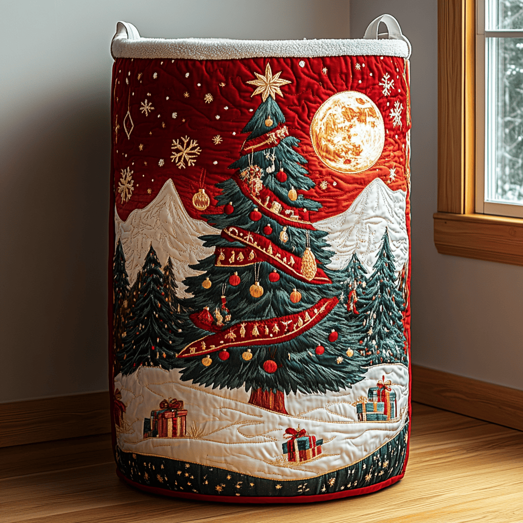 Bright Joy Quilted Laundry Basket - Fabric Laundry Hamper - Housewarming Gift for Mom