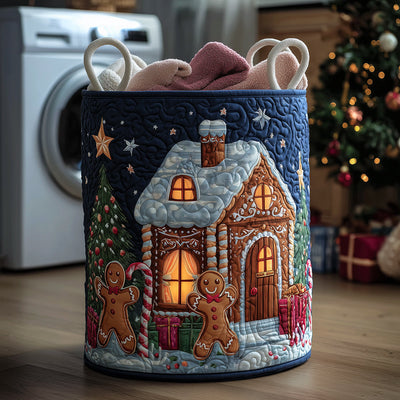 Ginger Joy Quilted Laundry Basket - Fabric Laundry Hamper - Housewarming Gift for Mom