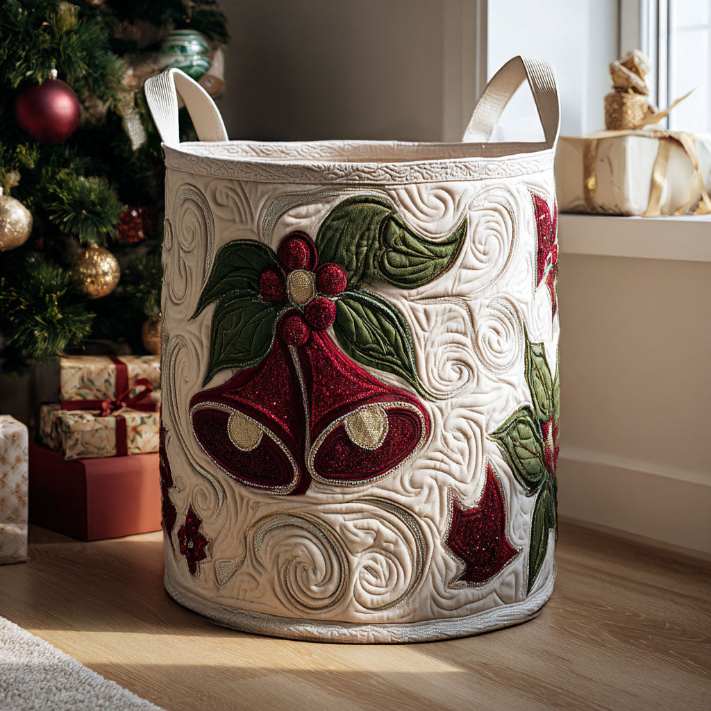Merry Echo Quilted Laundry Basket - Fabric Laundry Hamper - Housewarming Gift for Mom