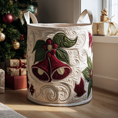 Merry Echo Quilted Laundry Basket - Fabric Laundry Hamper - Housewarming Gift for Mom