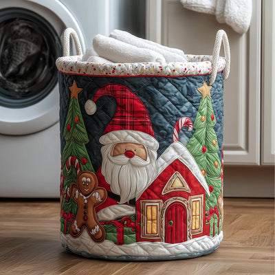 Gingerbread Magic Quilted Laundry Basket - Fabric Laundry Hamper - Housewarming Gift for Mom