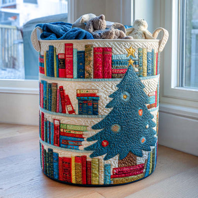 Tree and Tales Quilted Laundry Basket - Fabric Laundry Hamper - Housewarming Gift for Mom
