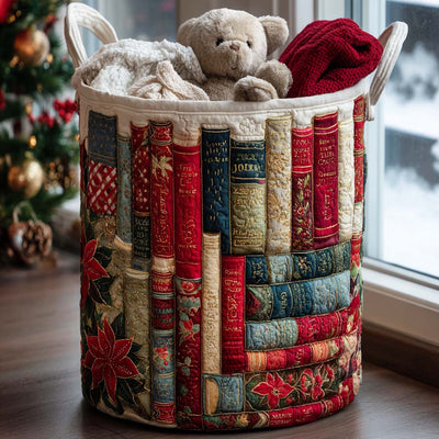 Winter Classics Quilted Laundry Basket - Fabric Laundry Hamper - Housewarming Gift for Mom