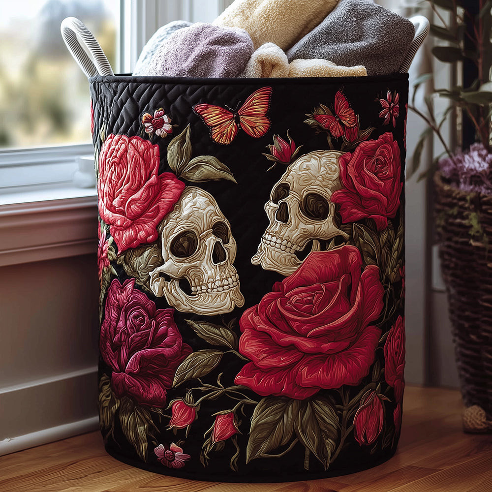 Eternal Skull Quilted Laundry Basket - Fabric Laundry Hamper - Housewarming Gift for Mom