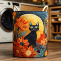 Dark Petal Quilted Laundry Basket - Fabric Laundry Hamper - Housewarming Gift for Mom
