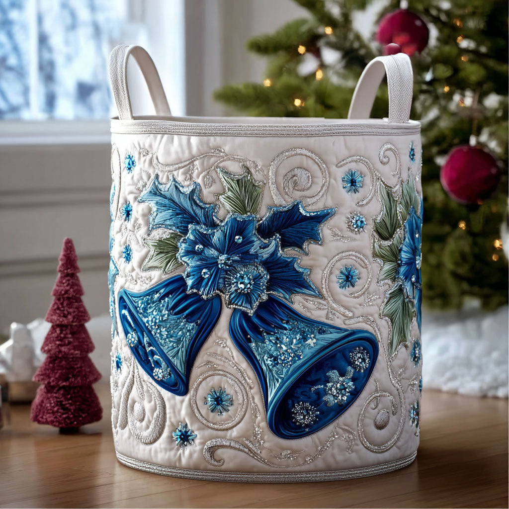 Yuletide Glow Quilted Laundry Basket - Fabric Laundry Hamper - Housewarming Gift for Mom