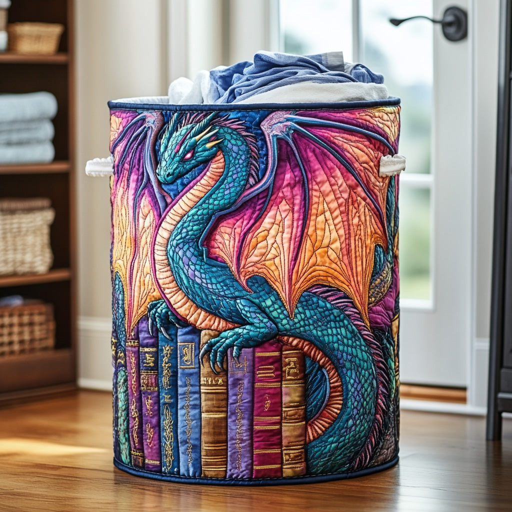 Twilight Scales Quilted Laundry Basket - Fabric Laundry Hamper - Housewarming Gift for Mom