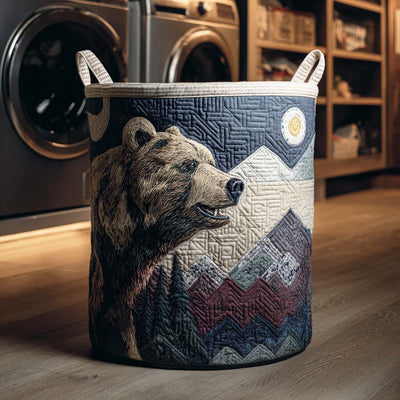 Deep Forest Quilted Laundry Basket - Fabric Laundry Hamper - Housewarming Gift for Mom