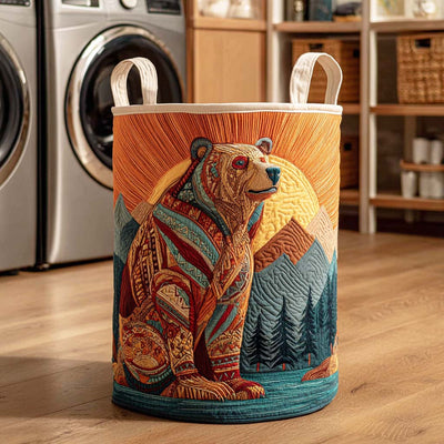 Roaring Hunter Quilted Laundry Basket - Fabric Laundry Hamper - Housewarming Gift for Mom