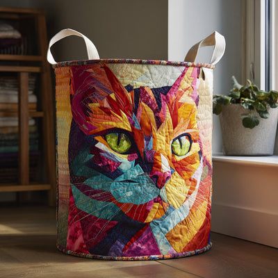 Gentle Paws Quilted Laundry Basket - Fabric Laundry Hamper - Housewarming Gift for Mom