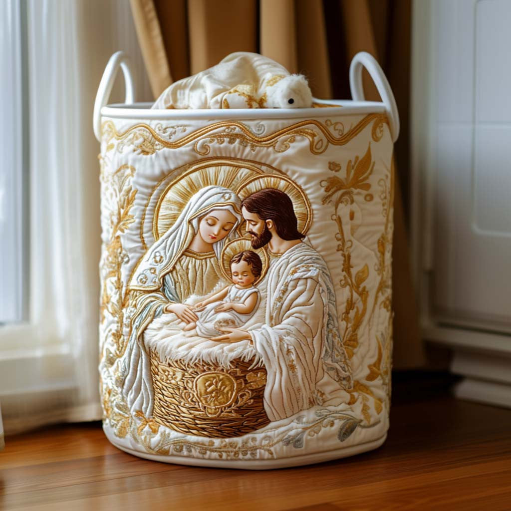 Glory Shine Quilted Laundry Basket - Fabric Laundry Hamper - Housewarming Gift for Mom