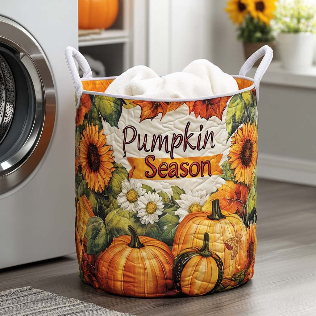 Thankful Days Quilted Laundry Basket - Fabric Laundry Hamper - Housewarming Gift for Mom