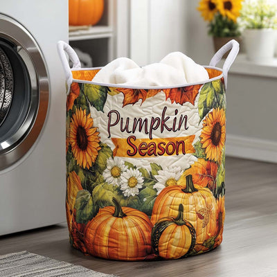Thankful Days Quilted Laundry Basket - Fabric Laundry Hamper - Housewarming Gift for Mom