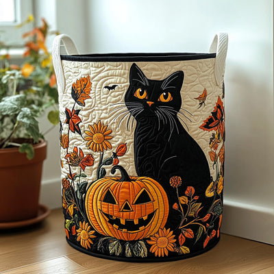Moonlit Mischief Quilted Laundry Basket - Fabric Laundry Hamper - Housewarming Gift for Mom