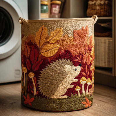 Cozy Hedge Quilted Laundry Basket - Fabric Laundry Hamper - Housewarming Gift for Mom