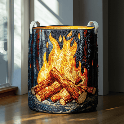 Star Flame Quilted Laundry Basket - Fabric Laundry Hamper - Housewarming Gift for Mom