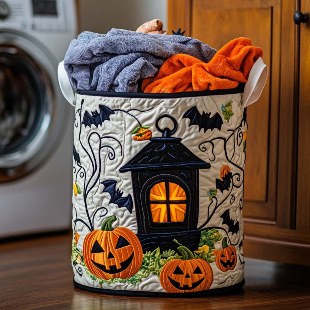 Monster Mood Quilted Laundry Basket - Fabric Laundry Hamper - Housewarming Gift for Mom