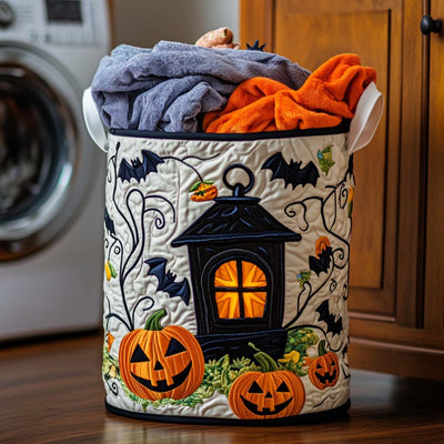 Monster Mood Quilted Laundry Basket - Fabric Laundry Hamper - Housewarming Gift for Mom