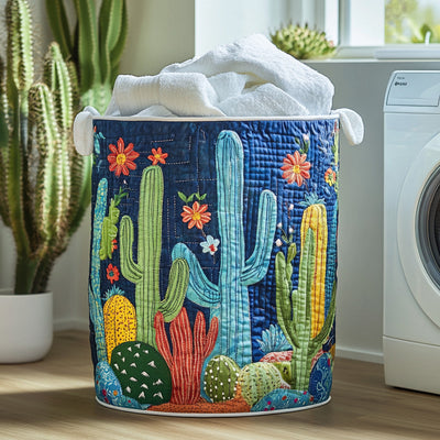 Desert Sunset Quilted Laundry Basket - Fabric Laundry Hamper - Housewarming Gift for Mom