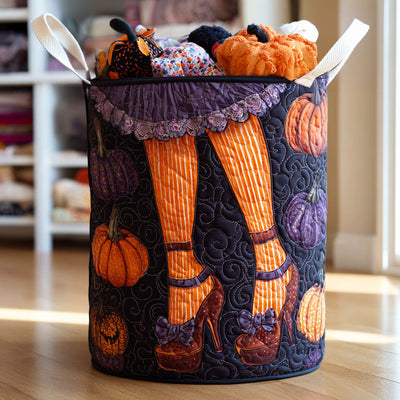 Twilight Witch Quilted Laundry Basket - Fabric Laundry Hamper - Housewarming Gift for Mom