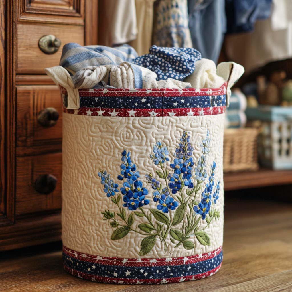 Freedom Spirit Quilted Laundry Basket - Fabric Laundry Hamper - Housewarming Gift for Mom