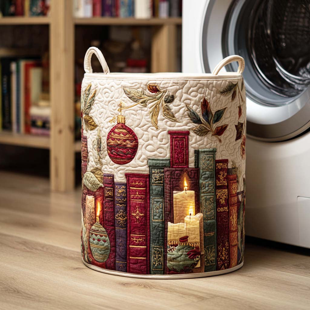 Page Whisper Quilted Laundry Basket - Fabric Laundry Hamper - Housewarming Gift for Mom