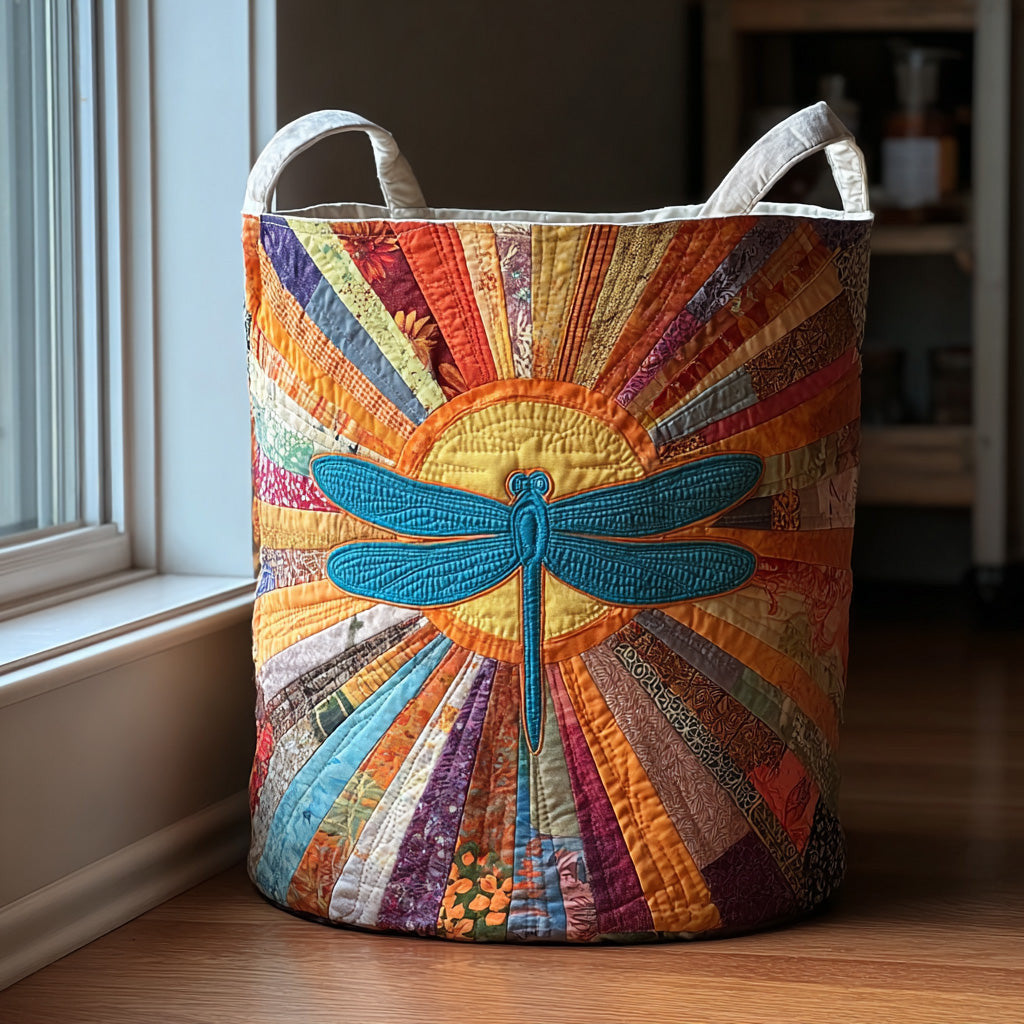 Sun Flight Quilted Laundry Basket - Fabric Laundry Hamper - Housewarming Gift for Mom