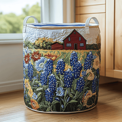 Quiet Field Quilted Laundry Basket - Fabric Laundry Hamper - Housewarming Gift for Mom