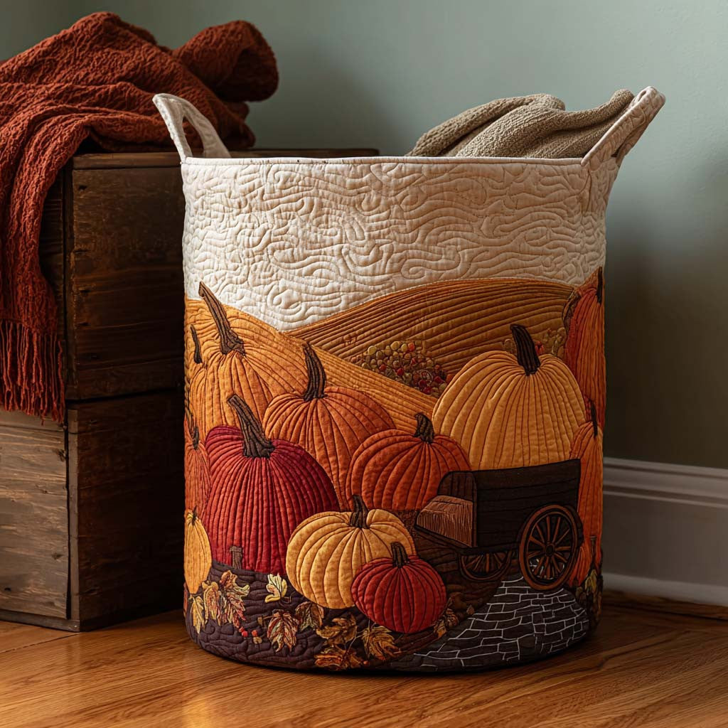 Patchwork Crate Quilted Laundry Basket - Fabric Laundry Hamper - Housewarming Gift for Mom