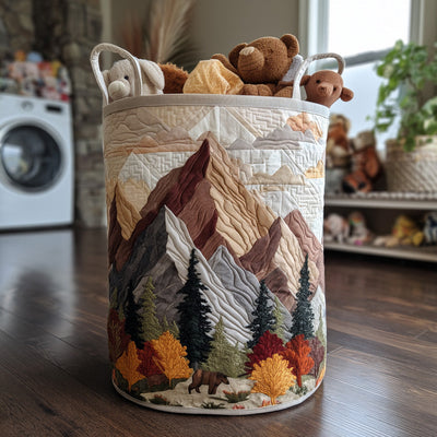 Whispering Pines Quilted Laundry Basket - Fabric Laundry Hamper - Housewarming Gift for Mom