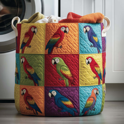 Patchwork Parrot Quilted Laundry Basket GFTOTG2761 Housewarming Gifts Gift For Mom