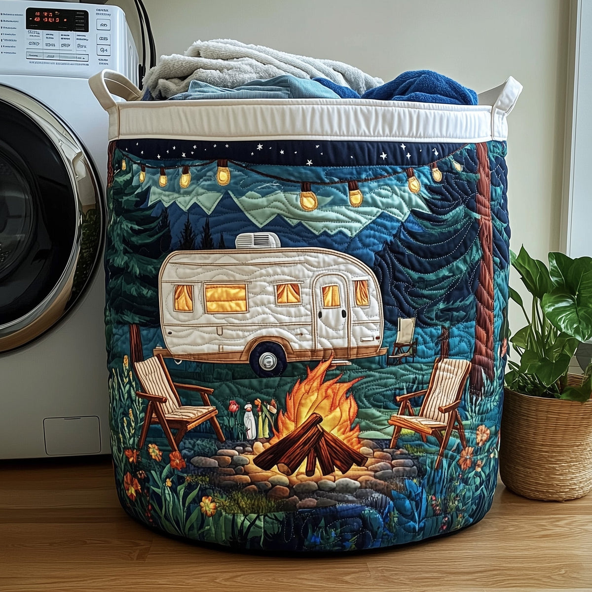 Camping Vibe Quilted Laundry Basket GFTOHD10250 Housewarming Gifts Gift For Mom