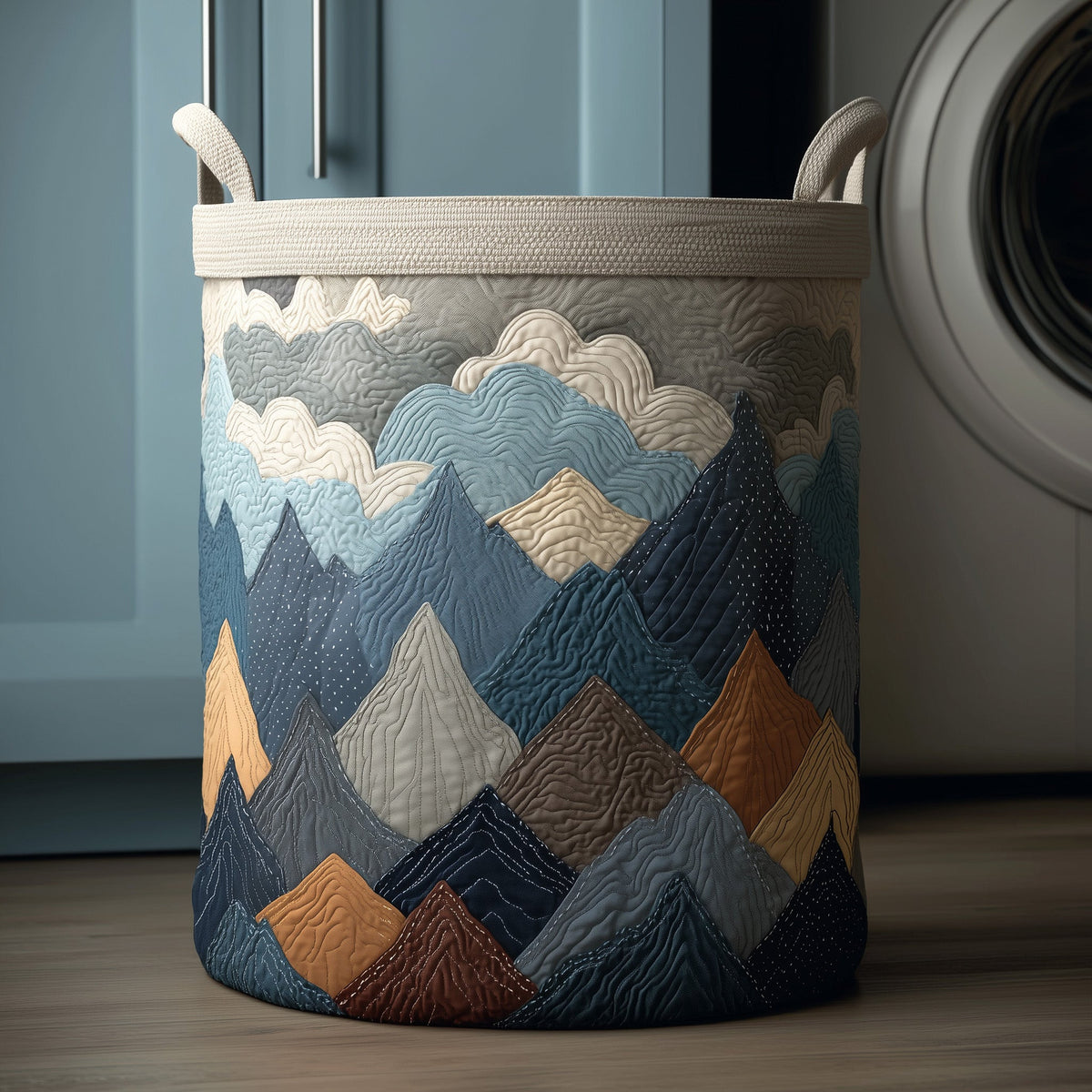 Forest Quilted Laundry Basket - Fabric Laundry Hamper - Housewarming Gift for Mom