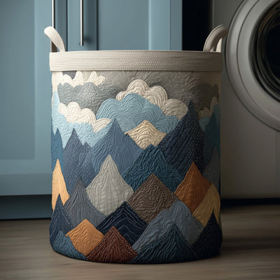 Forest Quilted Laundry Basket - Fabric Laundry Hamper - Housewarming Gift for Mom