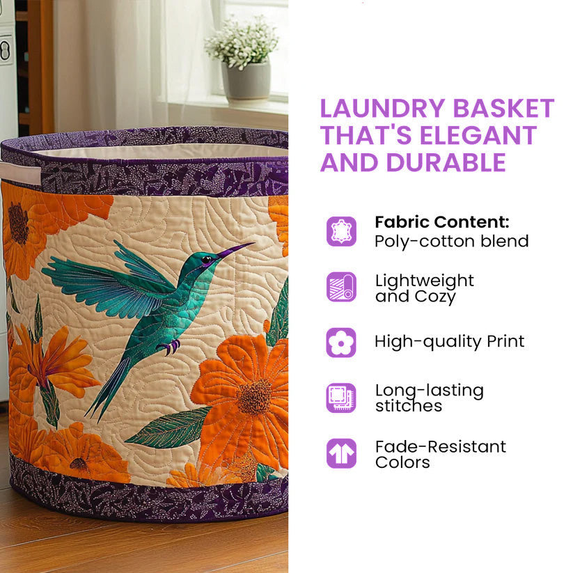Ocean Breeze Quilted Laundry Basket - Fabric Laundry Hamper - Housewarming Gift for Mom
