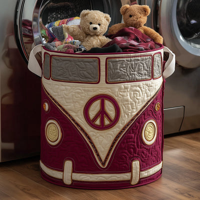 Hippie Van Quilted Laundry Basket - Fabric Laundry Hamper - Housewarming Gift for Mom