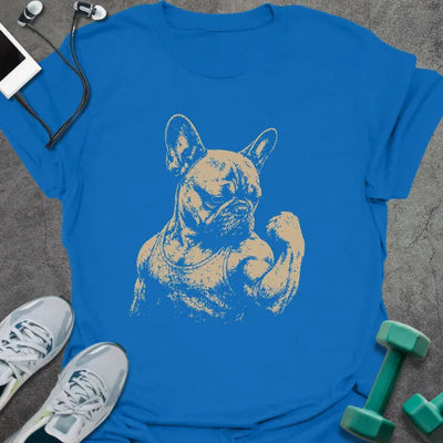 Frenchie Flex T-Shirt Gift For Gym Lover
