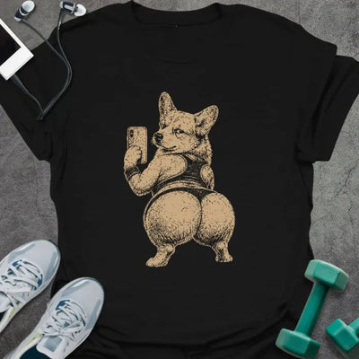 Corgi Selfie T-Shirt Gift For Gym Lover