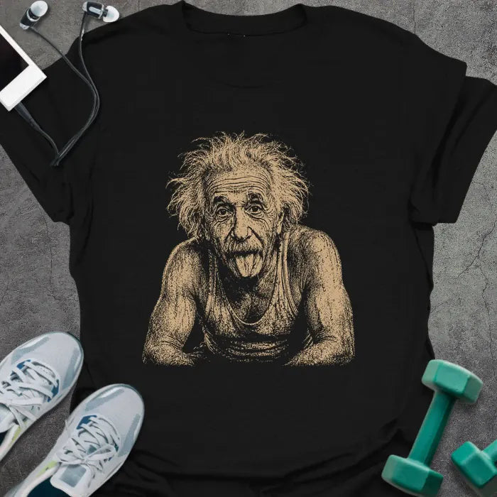 Einstein Exhausted T-Shirt Gift For Gym Lover