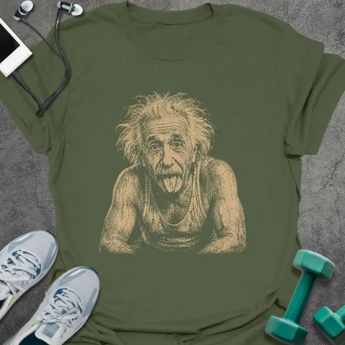 Einstein Exhausted T-Shirt Gift For Gym Lover