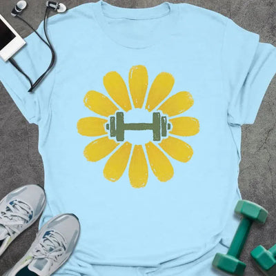Dandelion Dumbbell T-Shirt Gift For Gym Lover