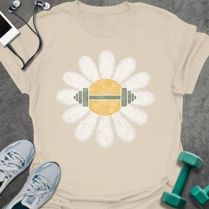 Daisy Barbell T-Shirt Gift For Gym Lover