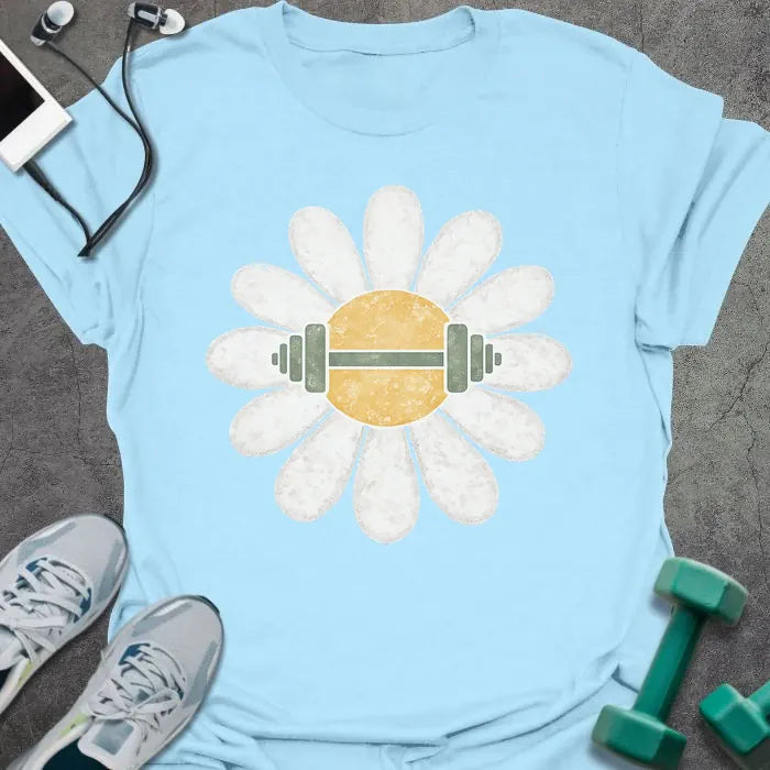 Daisy Barbell T-Shirt Gift For Gym Lover