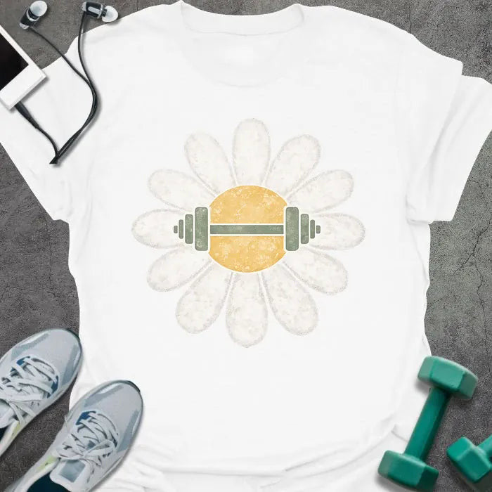 Daisy Barbell T-Shirt Gift For Gym Lover