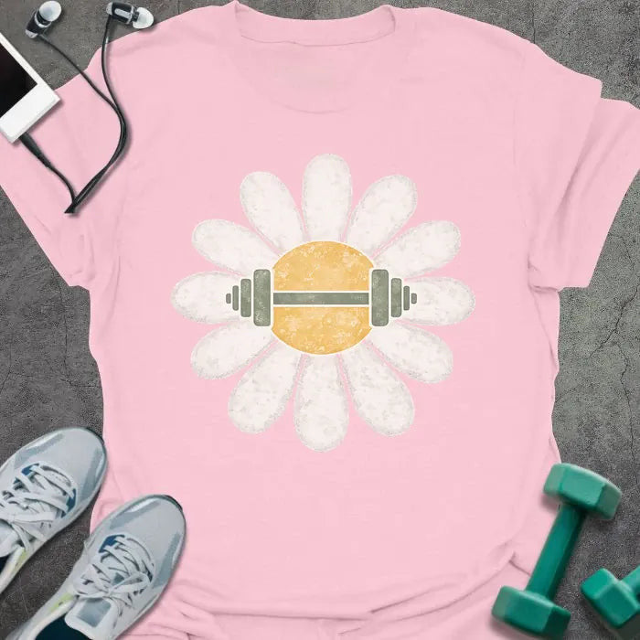 Daisy Barbell T-Shirt Gift For Gym Lover