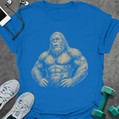 Exhausted Bigfoot T-Shirt Gift For Gym Lover