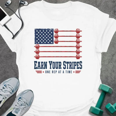 Earn Stripes T-Shirt Gift For Gym Lover