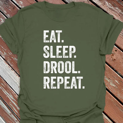 Drool Repeat T-Shirt - Dog Graphic Tee - Gift for Dog Lovers - Unisex